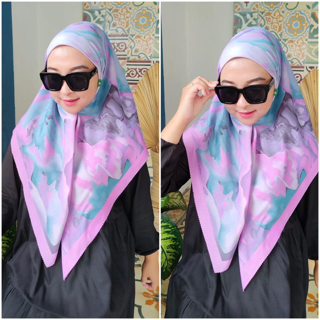 SADEAN HIJAB VOAL CANTIK TERBARU/DENAY MOTIF BUTTONS 65/HIJAB SEGI EMPAT