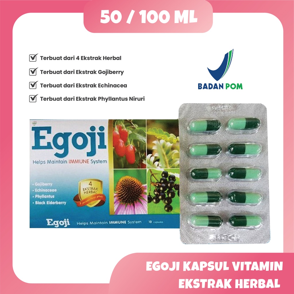 Egoji Kapsul Vitamin Daya Tahan Tubuh Ekstrak Herbal Dewasa dan Anak 1 Blister isi 10 kapsul