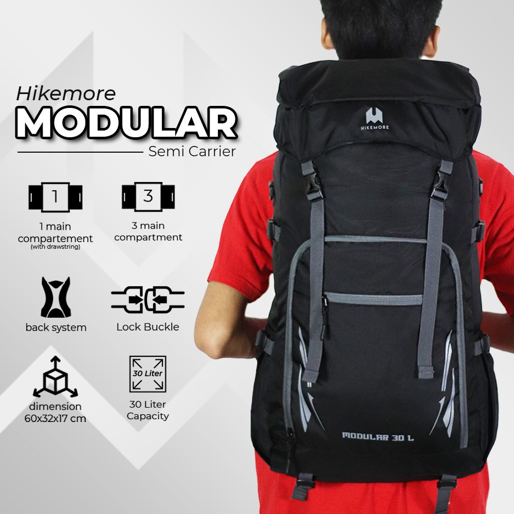 Hikemore Modular Tas Gunung Ransel Semi Carrier 30 Liter Outdoor Original