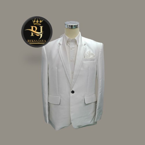 Jas Formal Pria Semi wool Premium Warna Putih