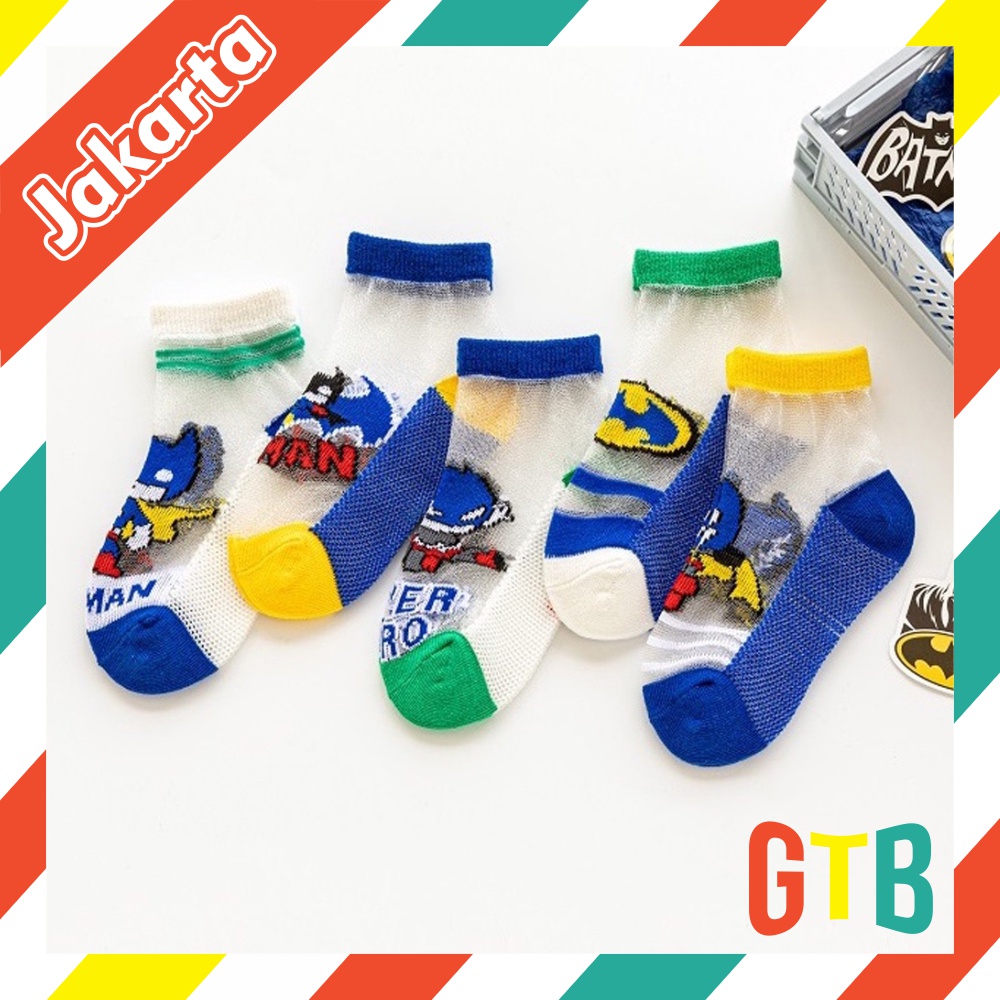 GTB Kaos Kaki Anak Motif Batman Transparan Kaus Kaki Bayi Lucu kk048