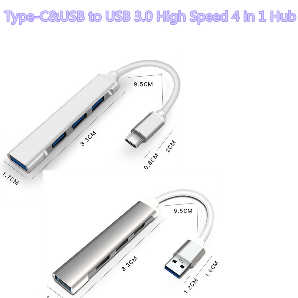 USB HUB 3.0 / TYPE C 3.1 4port Ultra Slim Portable Data Hub for MacBook Air, Mac Mini/Pro, Notebook PC (A809/C809)