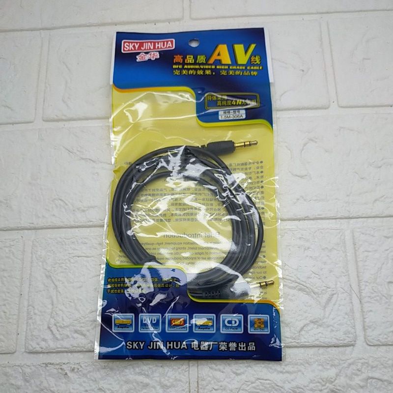 Kabel mini stereo ke mini stereo, kabel aux 1.5 meter