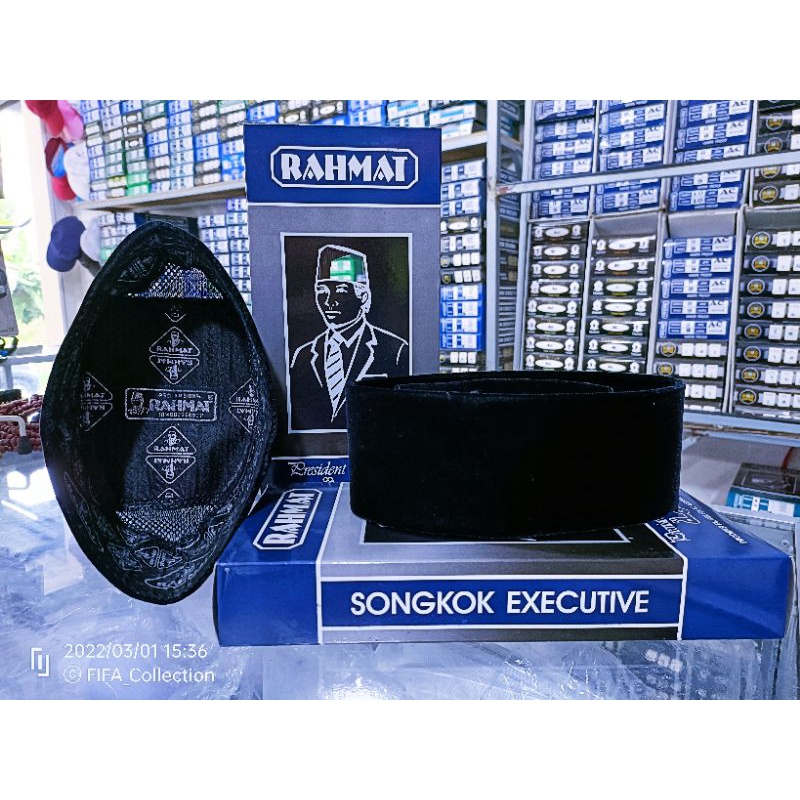 Songkok Nasional RAHMAT AC 100% Asli / Original/ Kopyah Hitam/ Peci Rahmat