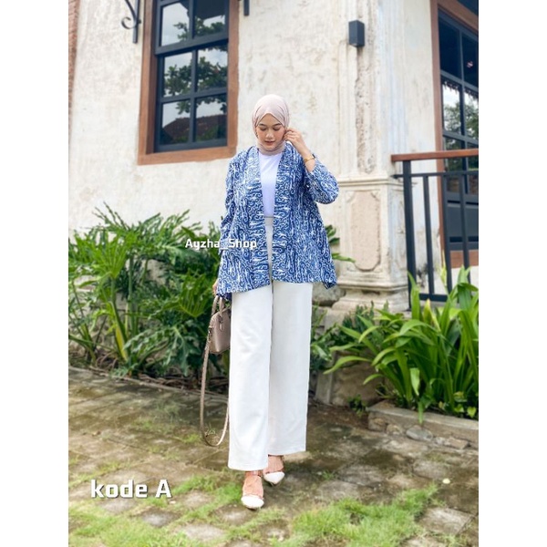 Cardigan batik wanita blezer outer cardy