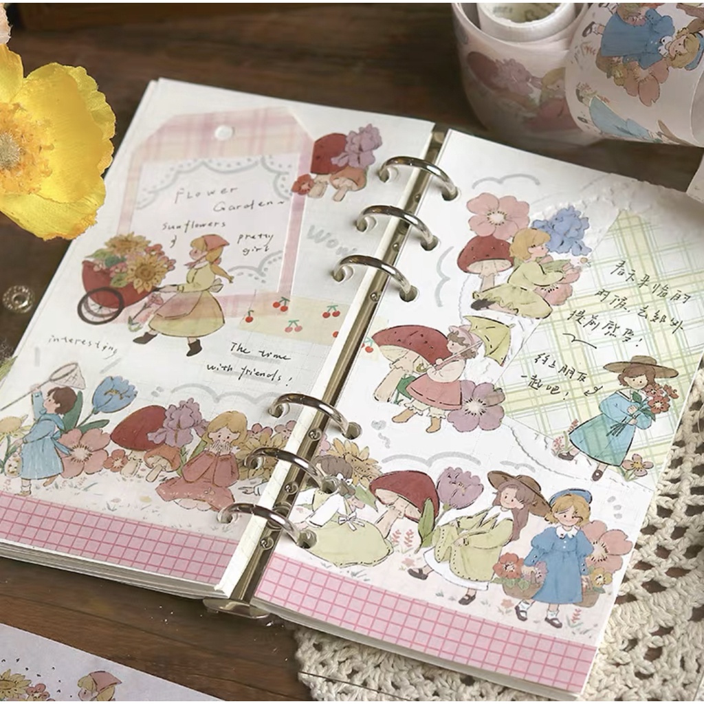 Washi Tape Book Journal Craft Art Creativity WT5 scrapbooking bujo sticker country girl flower shabby