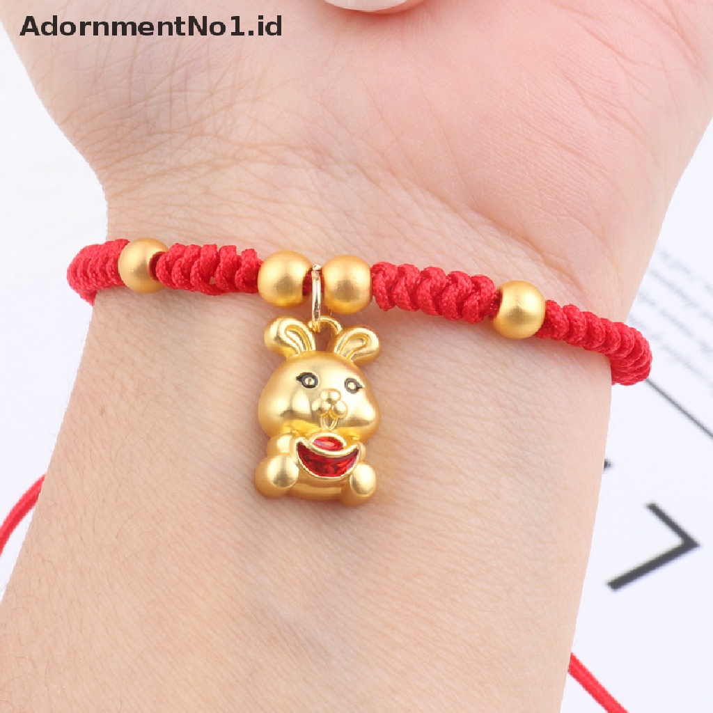 [AdornmentNo1] Liontin Tikus Yang Indah Tali Merah Gelang Keberuntungan Yang Dapat Disesuaikan Untuk Wanita Gadis Hadiah Ulang Tahun Gelang &amp; Gelang [ID]