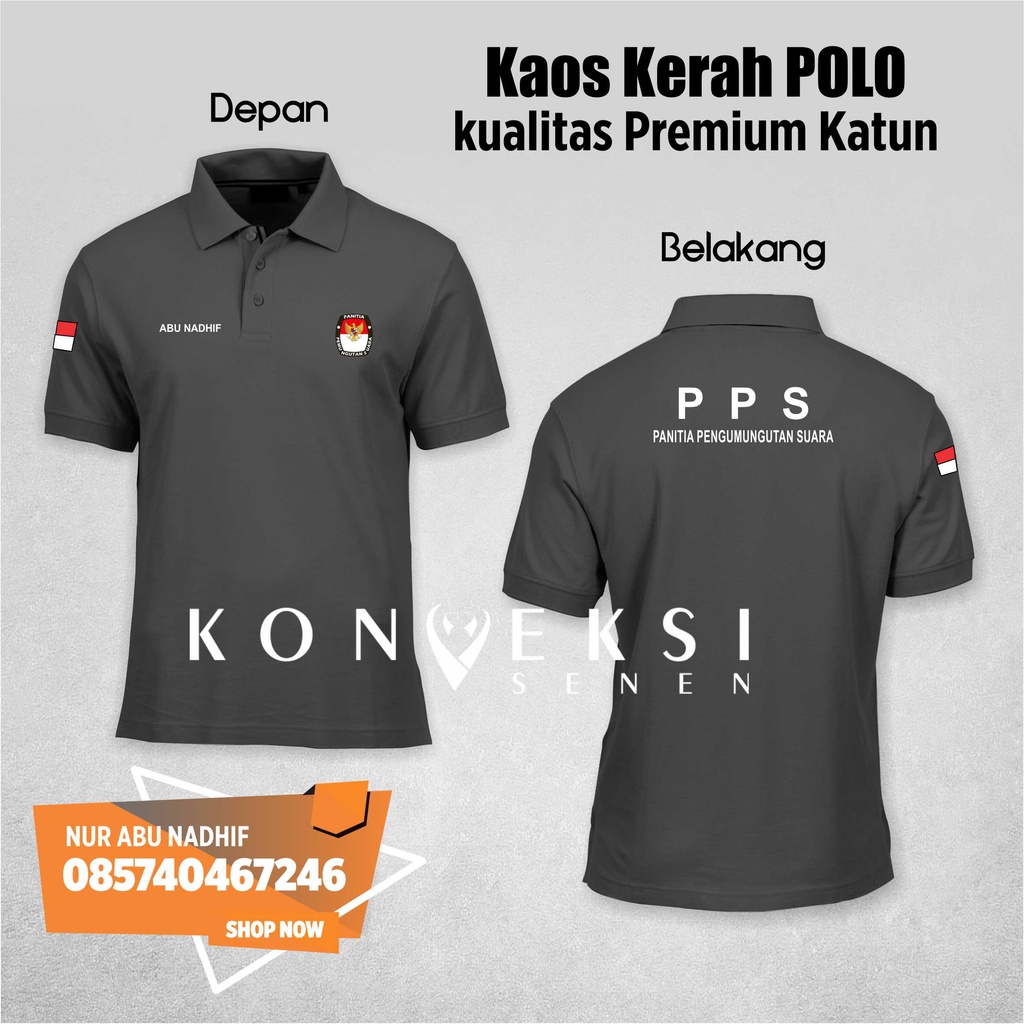 polo shirt pps kpu / baju kerah panitia pemungutan suara kpu kaos PPS