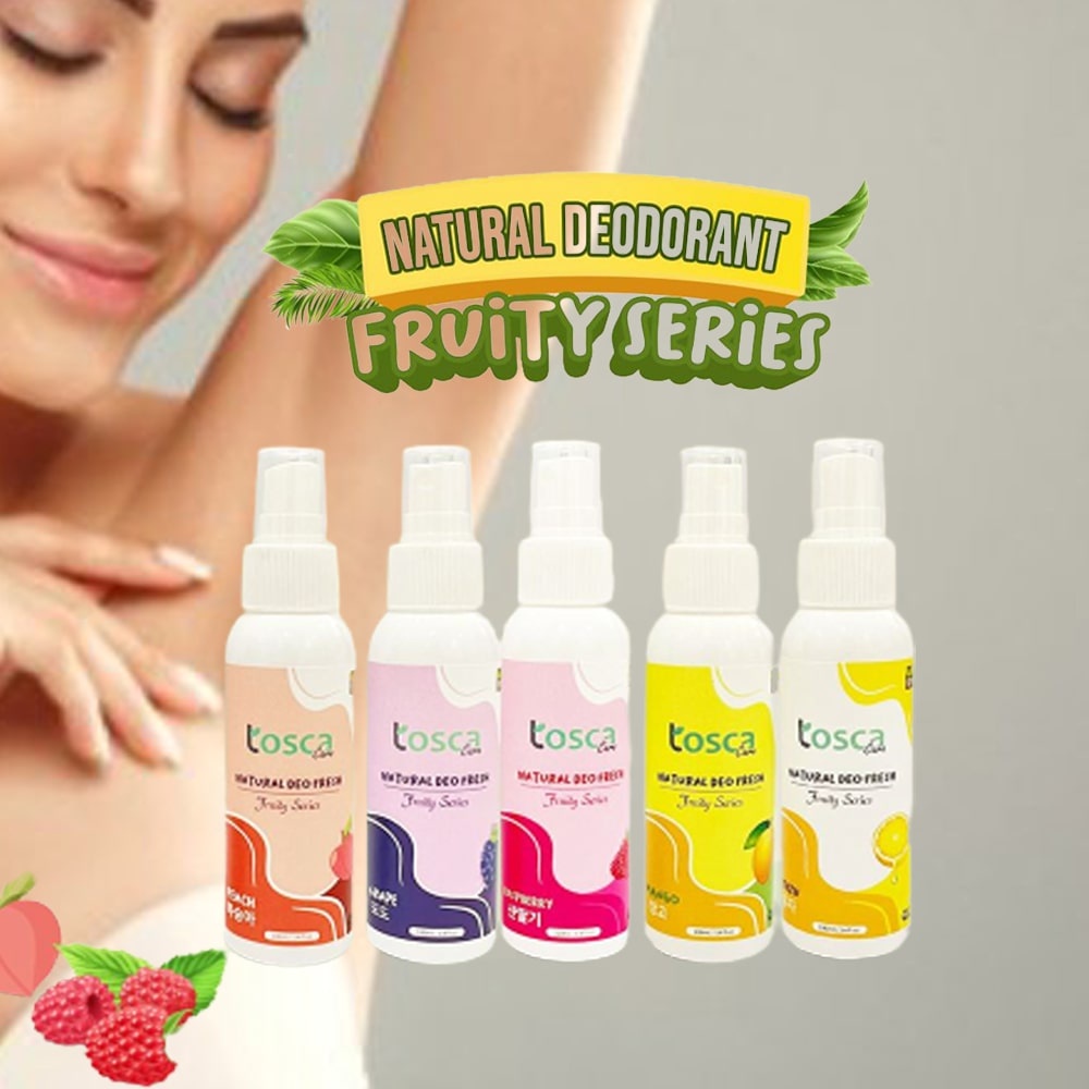 DEODORANT TAWAS SPRAY AROMA BUAH - NATURAL DEO FRESH 100ML TOSCA FRUITY SERIES