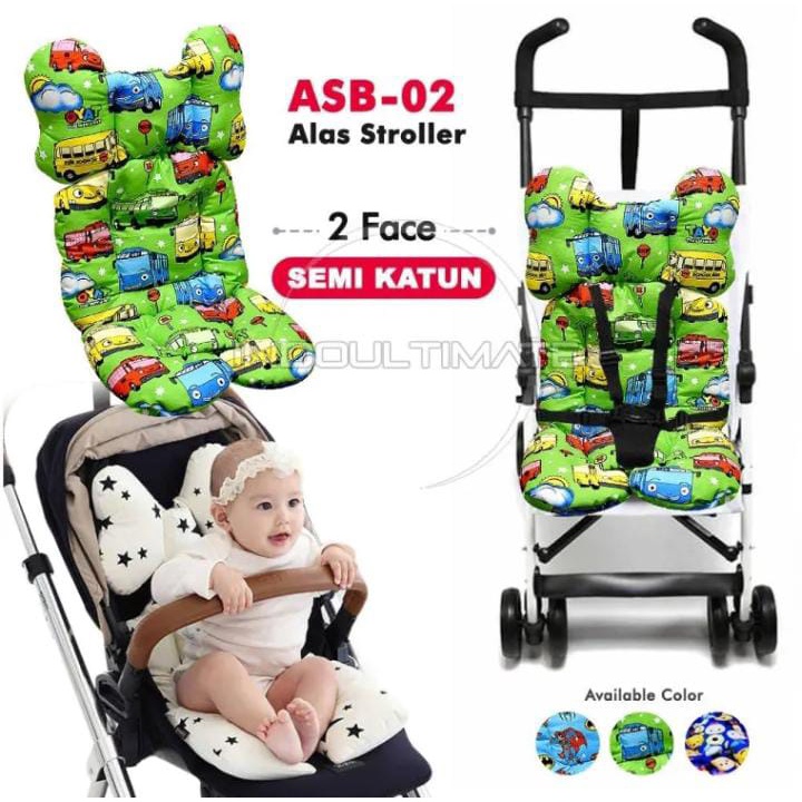 Alas Stroller Bayi Alas Stroller Pad Universall Alas Cewek Cowok Kereta Dorong Bayi Bantal Bayi Alas Tidur Bayi Tampat Tidur Bayi ASB-02 (motif Tayo)