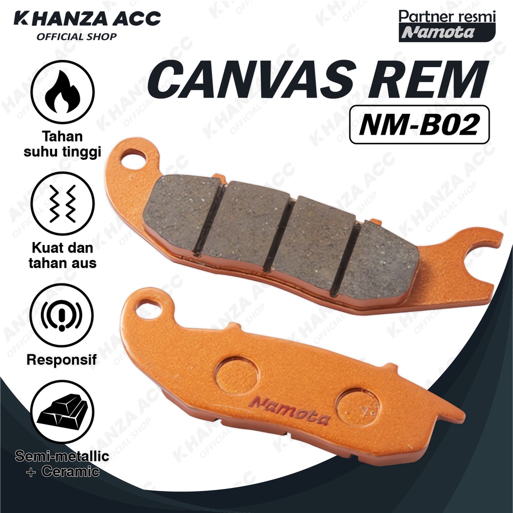 KHANZAACC NAMOTA Kampas Rem Motor Semi-Metallic Ceramic