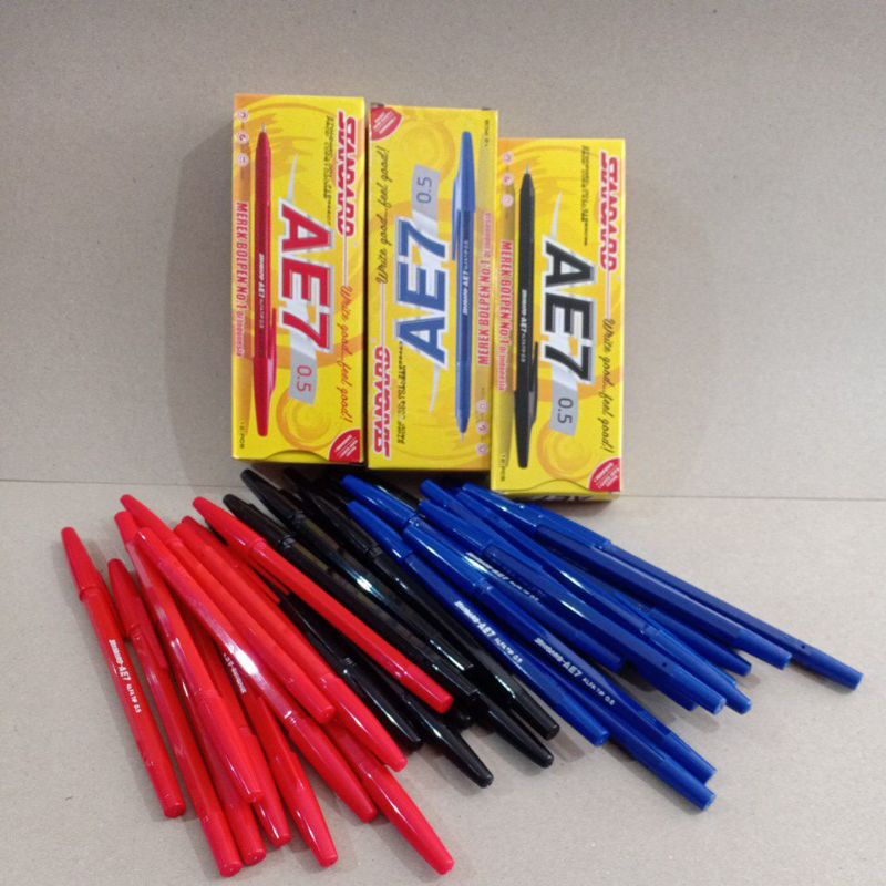 

1 Pak Ballpoint/Pulpen/Bolpen/Ballpoint Standar AE 7 isi 12 pcs