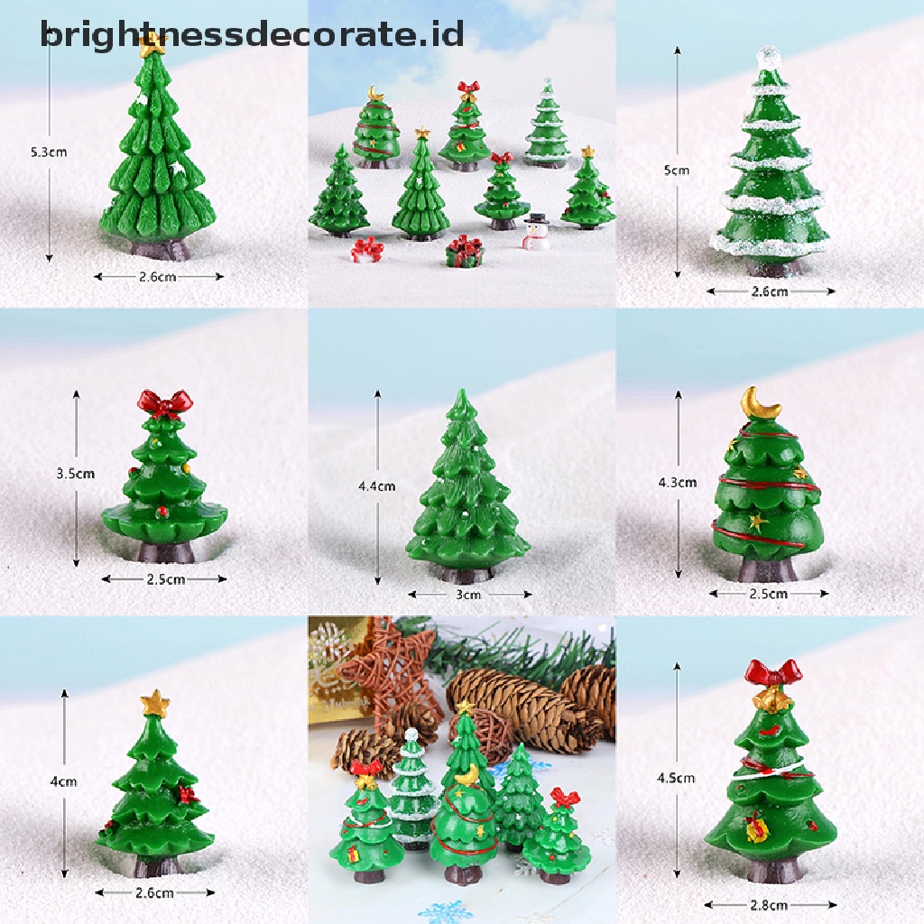 [Birth] Patung Hadiah Pohon Natal Fairy Garden Miniatur Pemandangan Kerajinan Resin [ID]