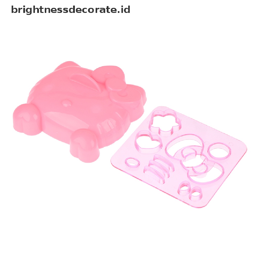 [Birth] 1set Kartun KT Bentuk Kucing Silikon Rice Ball Mold Bento Emboss Molds DIY Tool [ID]