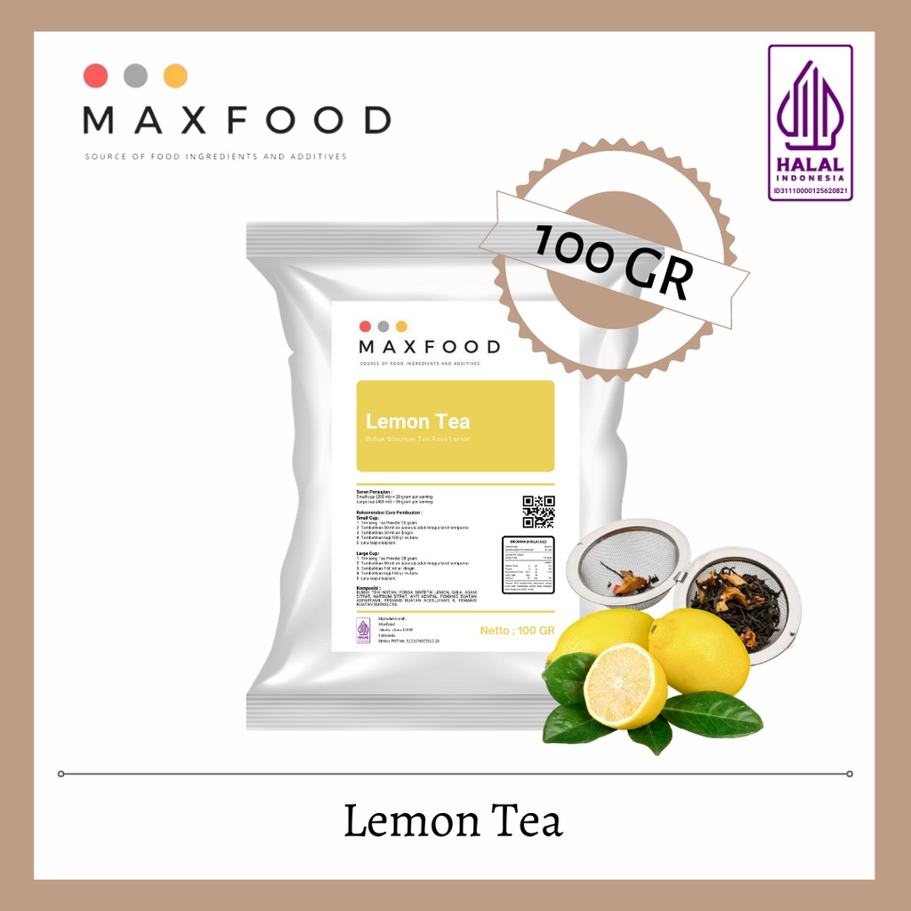 

MAXFOOD - Lemon Tea / Teh Lemon / Bubuk Teh Rasa Lemon 100 Gram