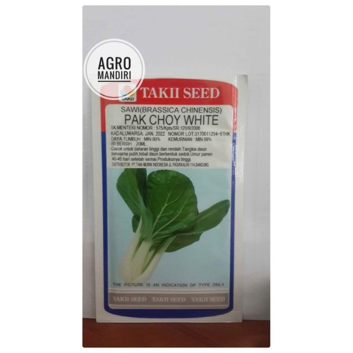 Jual ] Bibit Benih Sawi Pak Choy Putih Pakcoy White 20gr Takii