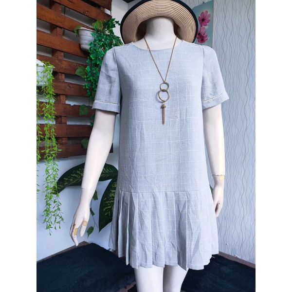 dress korea brand ROEM bahan katun linen 2lspis
