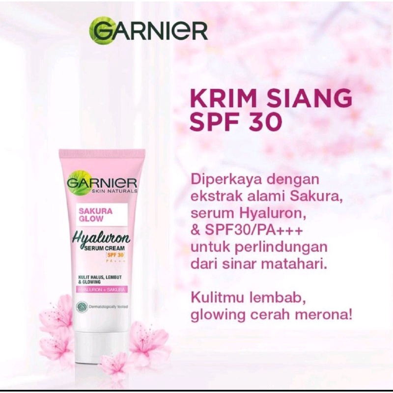 GARNIER DAY CREAM SAKURA GLOW SERUM CREAM - SERUM WAJAH GARNIER