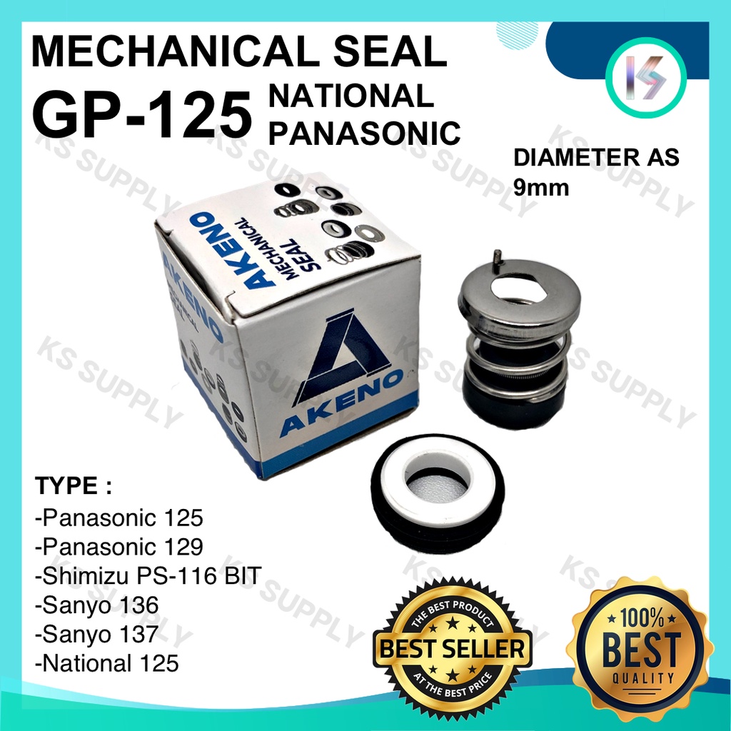 Mechanical Seal Sil Mekanik Pompa Air GP 125 National As 9mm