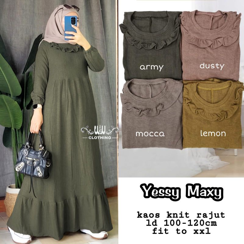 Gamis Kaos Kekinian Yessy  Maxy || Baju Wanita