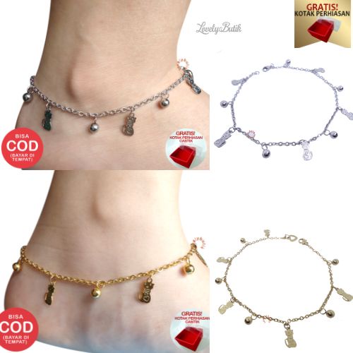 Gelang Kaki Titanium anti karat Gelang Wanita Dewasa Model Nemo New Kekinian Terbaru - Lovelybutik