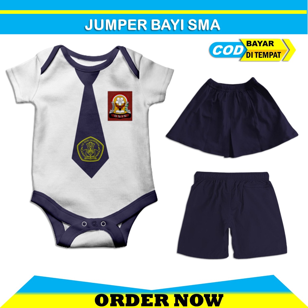 Jumper Bayi Karakter Anak Sekolah SMA Baju Baby Cowok Cewek Motif Lucu Unik dan Keren Terbaru
