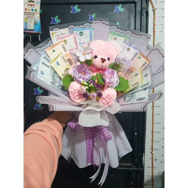 Bouquet uang 2022 asli / bunga snack wisuda buket/hadiah ulang tahun/gift hempers