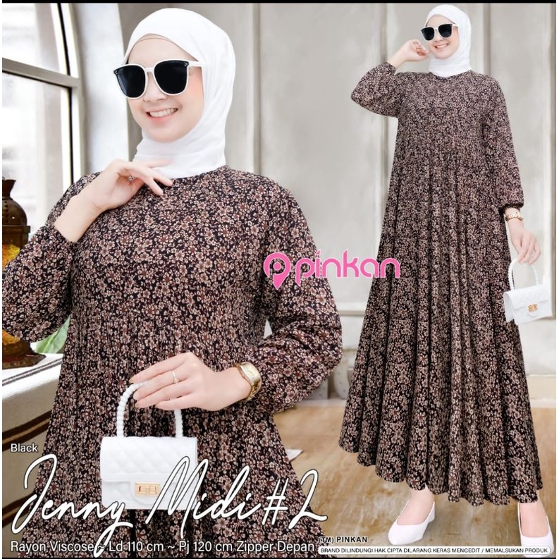 midi Dress. Dress Viscose. Gamis Viscose Ori