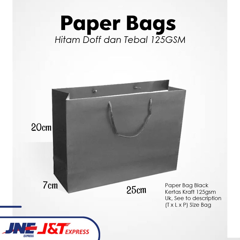 

Paper Bag Hitam Lanscape Uk.20x7x25 cm / Paper Bag Kado Packing Souvenir Pernikahan Wedding / Paper Bag Polos Warna Hitam Packaging Olshop / Tas Kertas Bridesmaid
