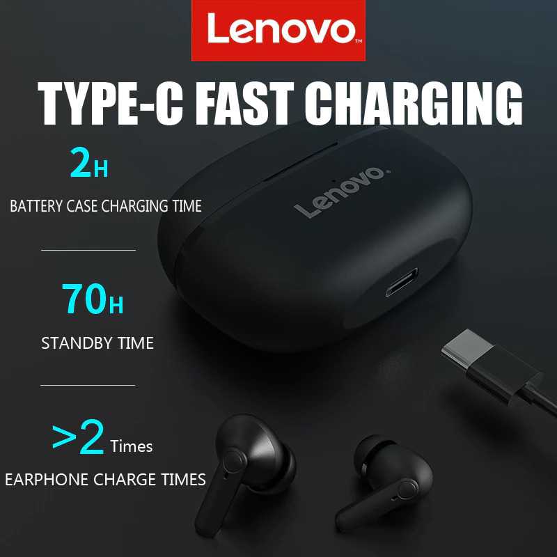 Lenovo TWS Earphone Wireless Bluetooth 5.0 with Charging Dock - HT05