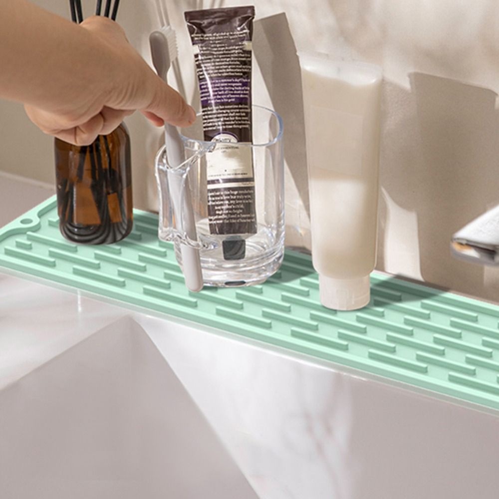 Lanfy Faucet Mat Waterproof 1Pcs Non-slip Bathroon Aksesoris Splash Anti-Selip Pelindung Meja