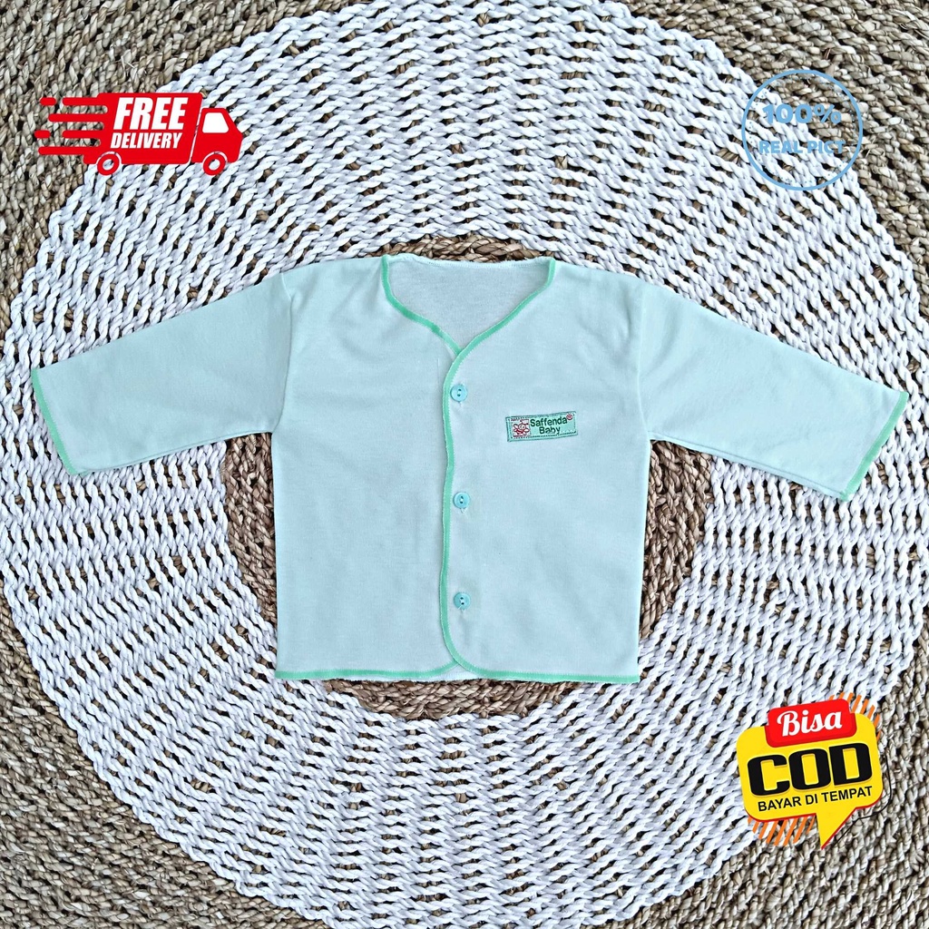 Baju Bayi Tangan Panjang Polos size 0 - 3 Bulan merk SNI SAFFENDA