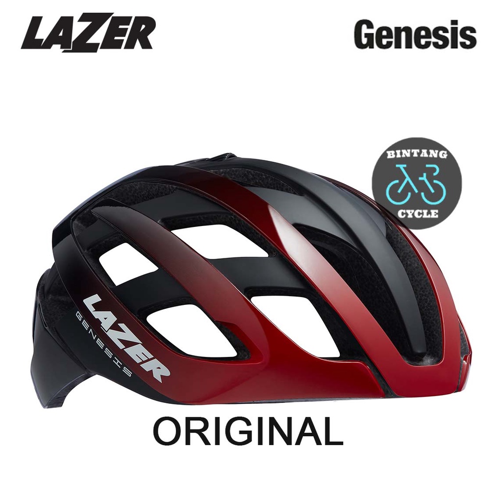 LAZER HELMET GENESIS AF RED BLACK - Helm Sepeda Lazer