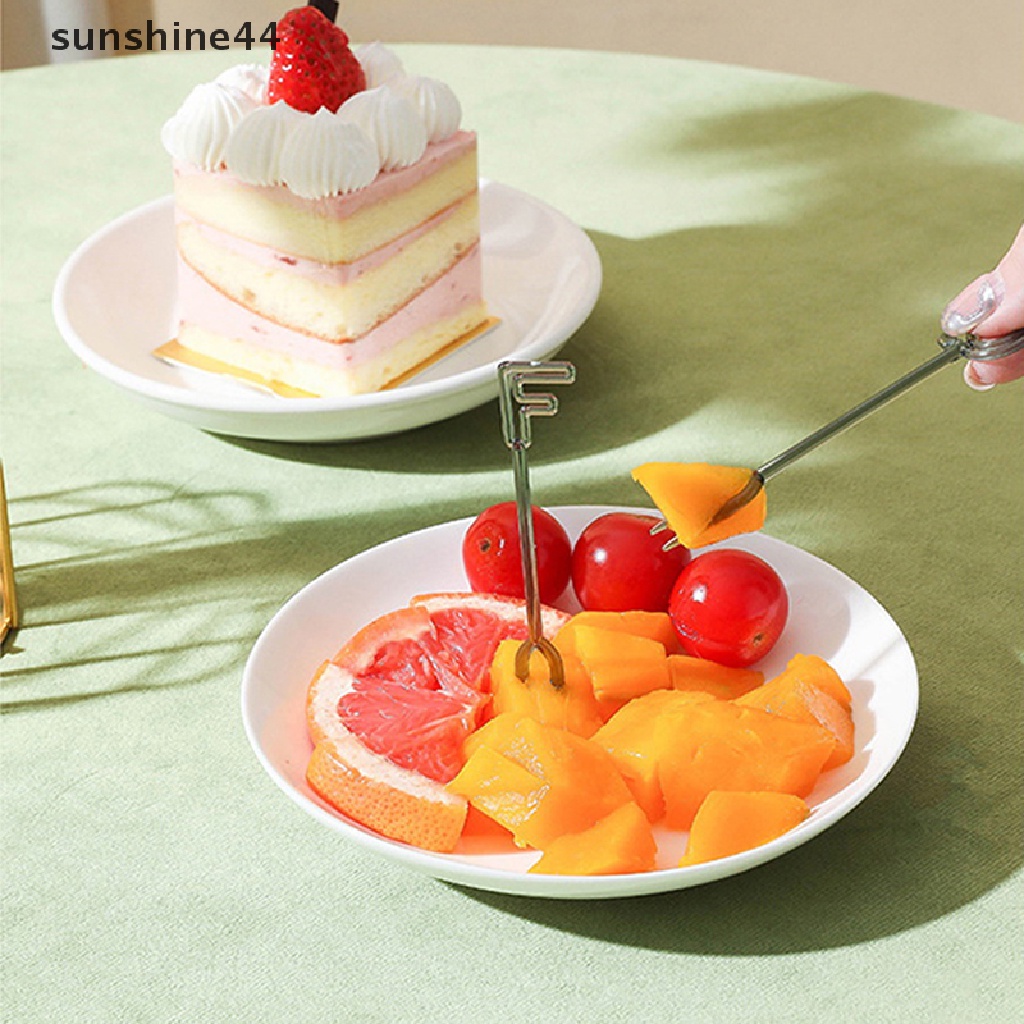 Sunshine 26Pcs Huruf Garpu Buah Kartun Makanan Ringan Kue Dessert Makanan Fruit Picks With Box.