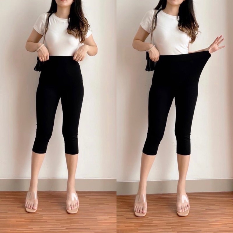 Legging Pendek  7/8 Wanita Tebal Premium  Legging Pendek
