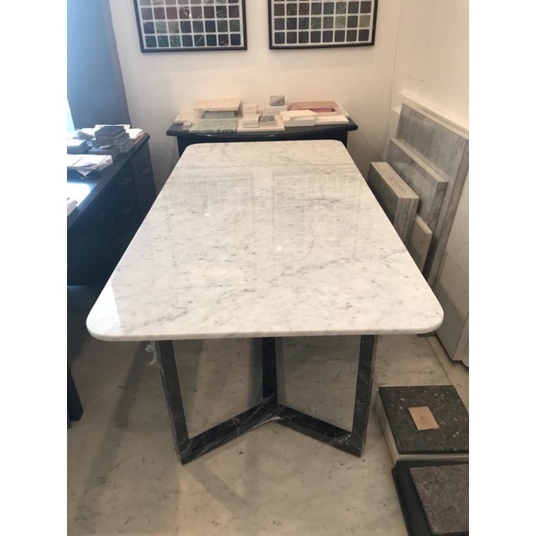 Meja Makan Marmer Asli ( dinning table) 90 x 180