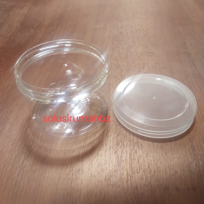 BOTOL TUTUP LEBAR 350ML NECK 93MM PLASTIK BULAT PUTAR PVC bening