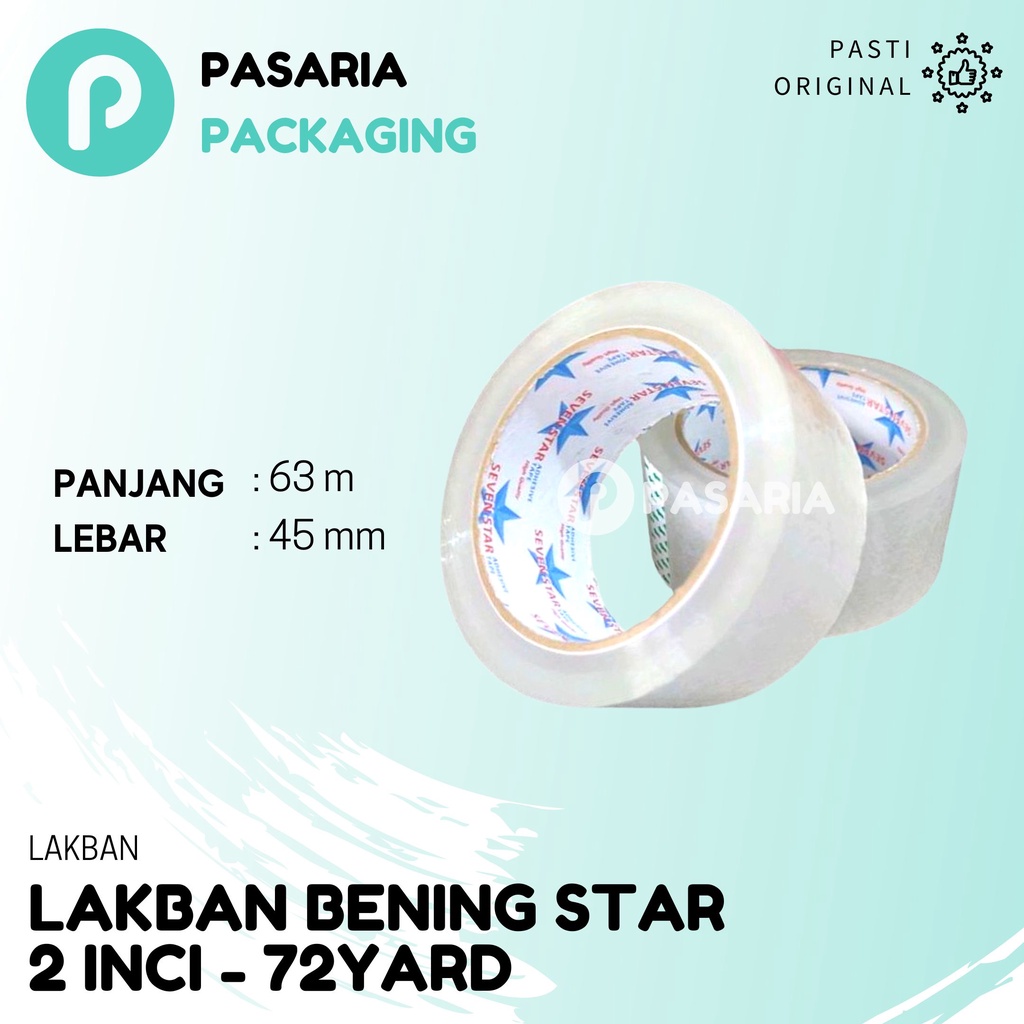 

LAKBAN 2inch 72 yard (63m) OPP TAPE 2 inci/45mm 63 m 72yard/72y BENING