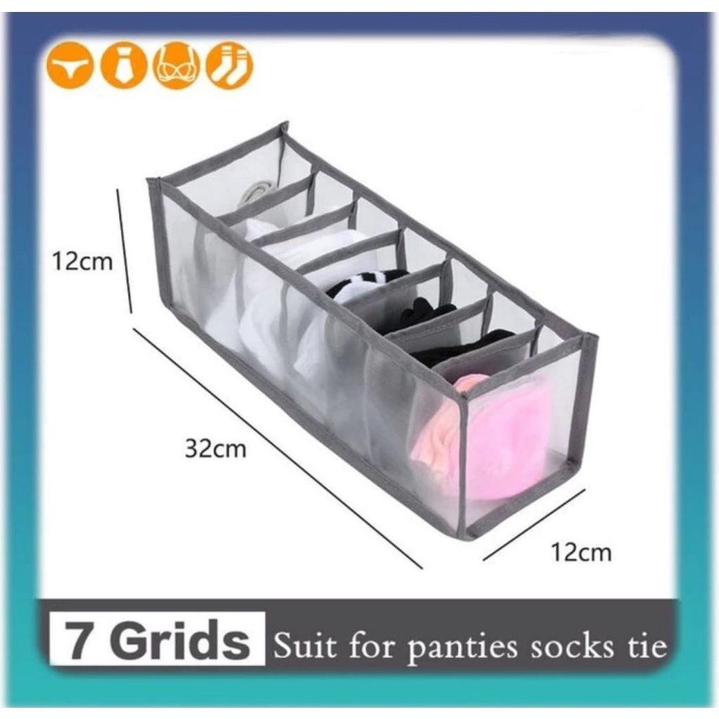 Kotak Skat Pmbatas Pakaian Kaos TShirt 7 Grid Skat Storage Organize