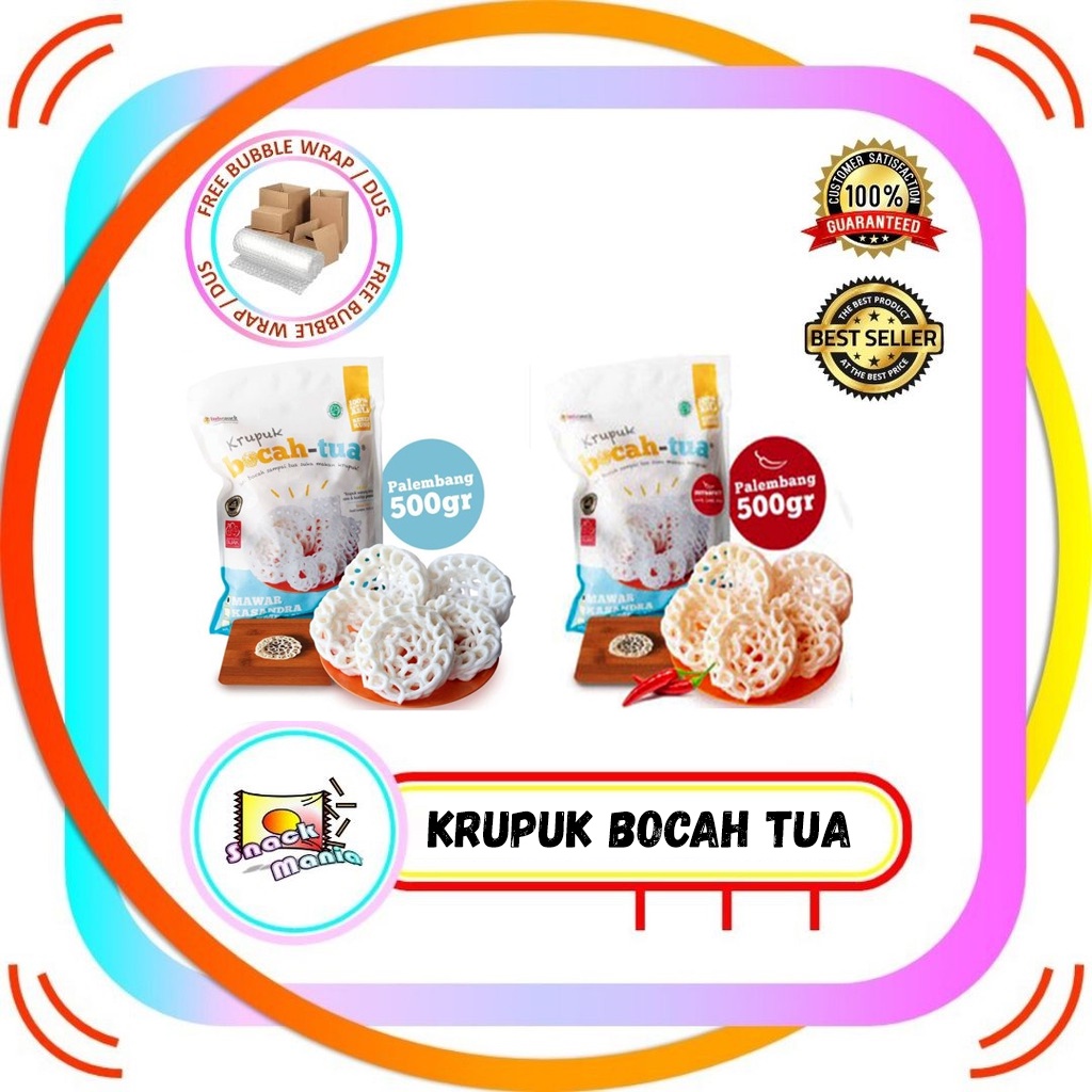 

Krupuk Bawang Bocah Tua Palembang Hot Spicy Pedas - Original 500 gr