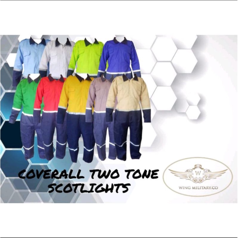 Werpak coverall two tone scotlight terbaru