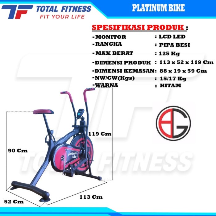 Alat Fitness Sepeda Statis Platinum Bike Total Fitness