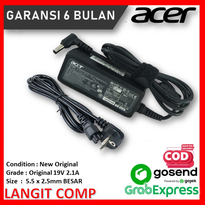 (ORIGINAL)Acer Aspire One 14 Z1401 Z1402 19V 2.1A Adaptor Charger Original Laptop Casan cesan