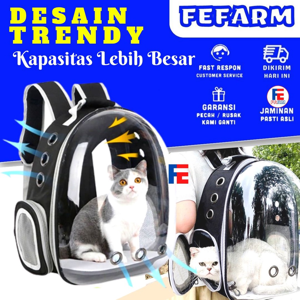 Tas Astronot Kucing Anjing Tas Transparan Pet Cargo Tas Anjing Kucing Murah Tas Ransel Hewan atau Travel Bag Nyaman