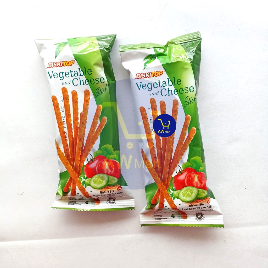 BISKITOP VEGETABLE AND CHEESE STICK 50 GRAM - BISKUIT STIK RASA SAYURAN DAN KEJU 50 GRAM