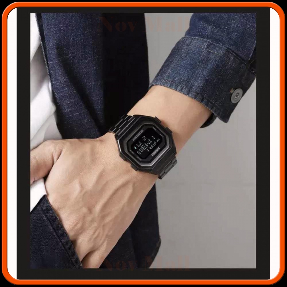 SKMEI Jam Tangan Kasual Pria Digital Alarm Waterproof with EL Light - 1875