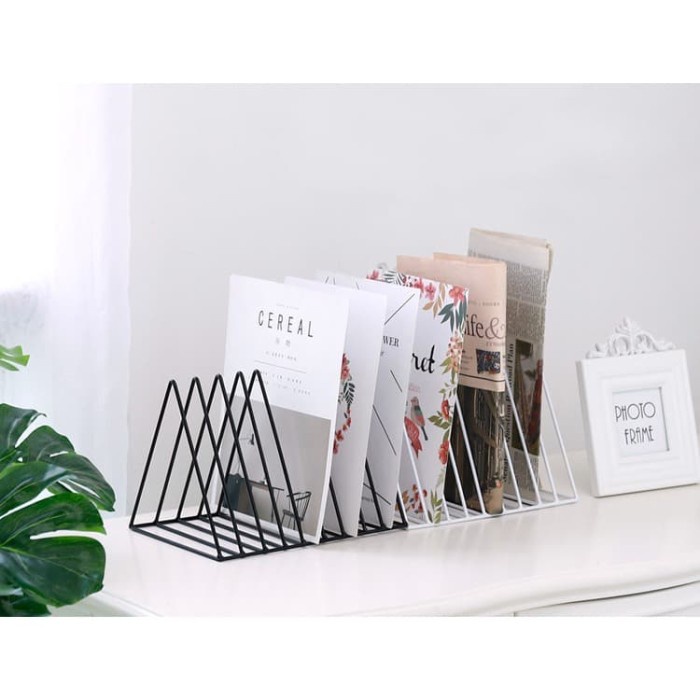 

Terlaris ✨ -Sekat / Pembatas Buku Minimalis - Triangle Book Shelf - Putih- 2.1.23