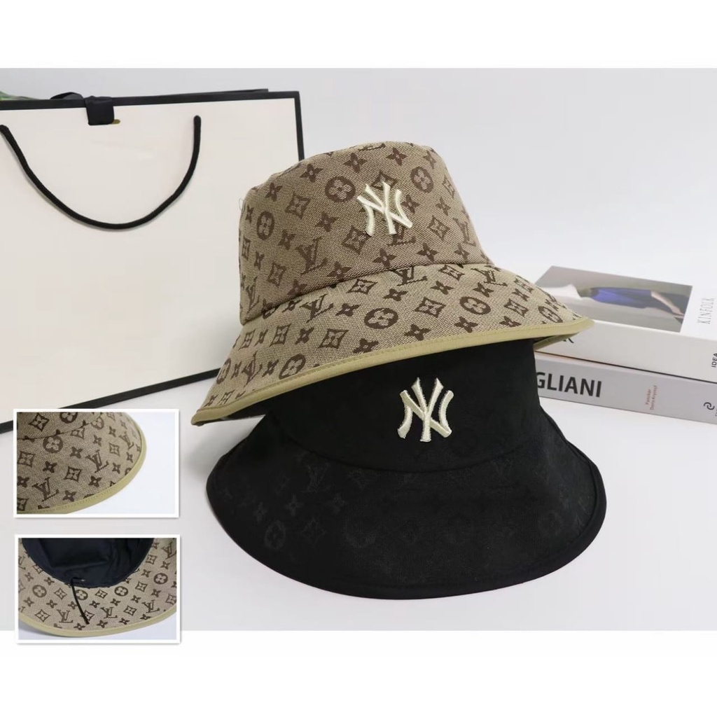 Topi bucket hat NY MLB premium wanita pria kualitas premium