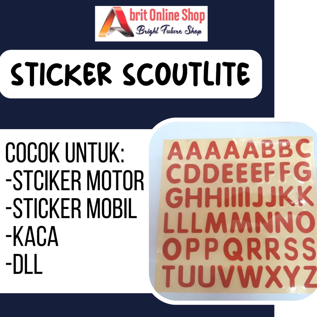 

STICKER SCOUTLITE NYALA| SKOTLITE HURUF|SKOTLITE GAMBAR|SCOUTLITE REFLEKTOR| SKOTLITE CUTTING