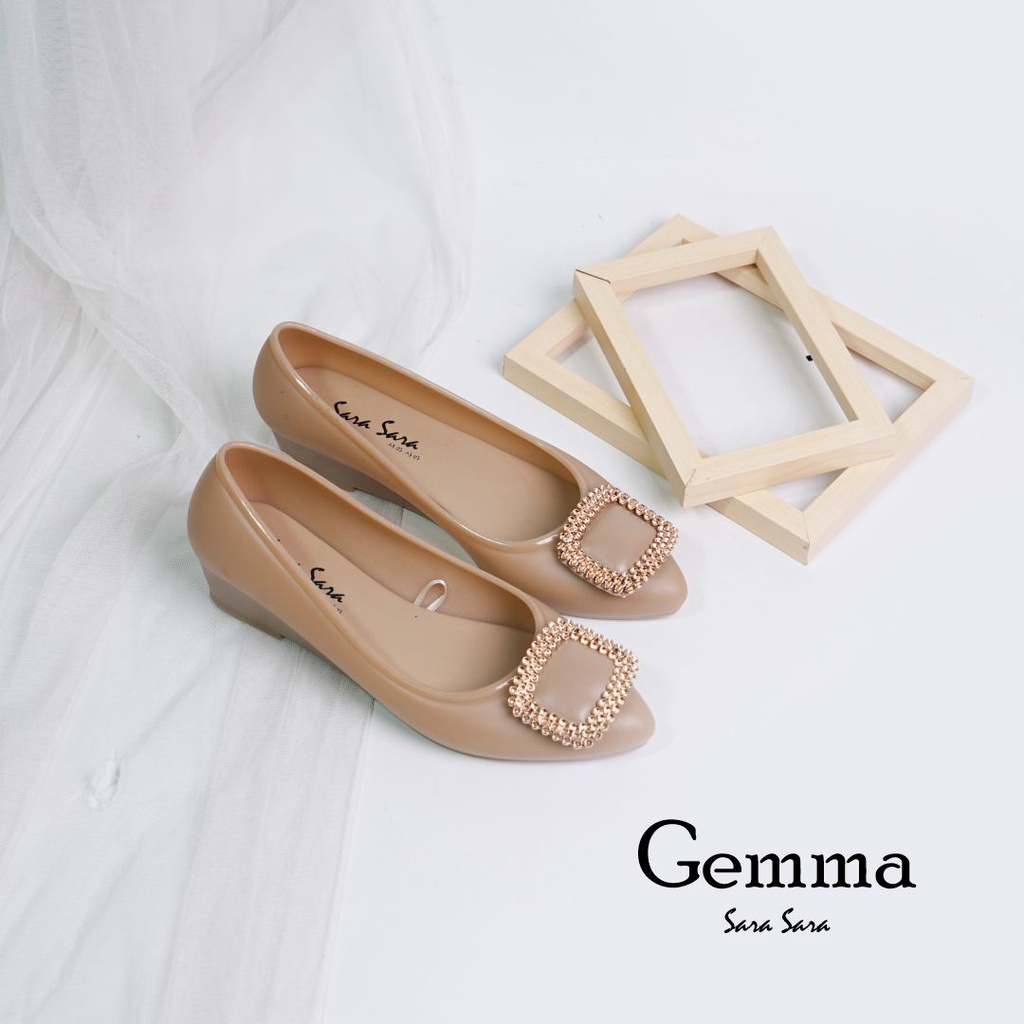 Sara Sara GEMMA Sepatu Jelly Wanita Sepatu wedges wanita jelly wedges empuk terbaru